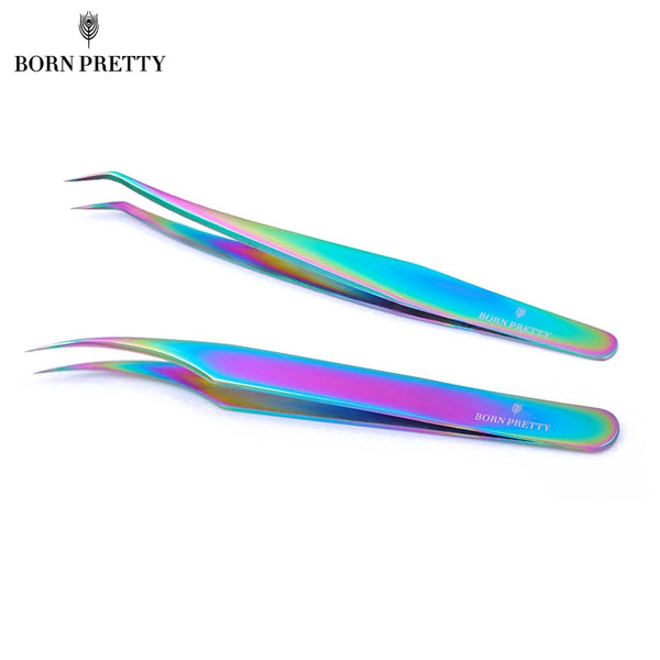 Rainbow Tweezer Stainless Steel Eyebrow Clip Grafting Eyelashes Makeup Tool