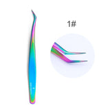 Rainbow Tweezer Stainless Steel Eyebrow Clip Grafting Eyelashes Makeup Tool