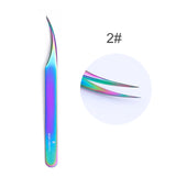 Rainbow Tweezer Stainless Steel Eyebrow Clip Grafting Eyelashes Makeup Tool