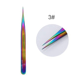 Rainbow Tweezer Stainless Steel Eyebrow Clip Grafting Eyelashes Makeup Tool