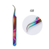 Rainbow Tweezer Stainless Steel Eyebrow Clip Grafting Eyelashes Makeup Tool